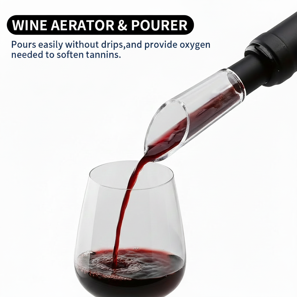 Wine Aerator Black Text Badge